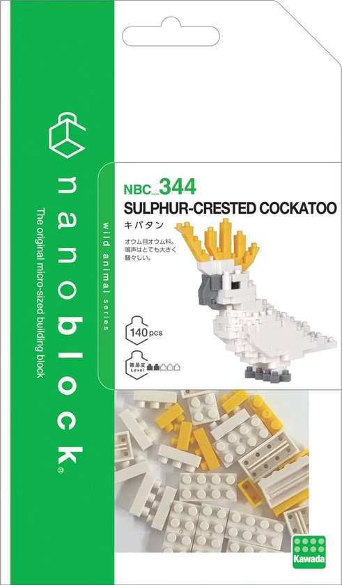 Kawada Nanoblock Sulphur Crested Cockatoo - NBC-344 (kaketoe) 2 Kawada Nanoblock Sulphur Crested Cockatoo - NBC-344 (kaketoe) - Afbeelding 2