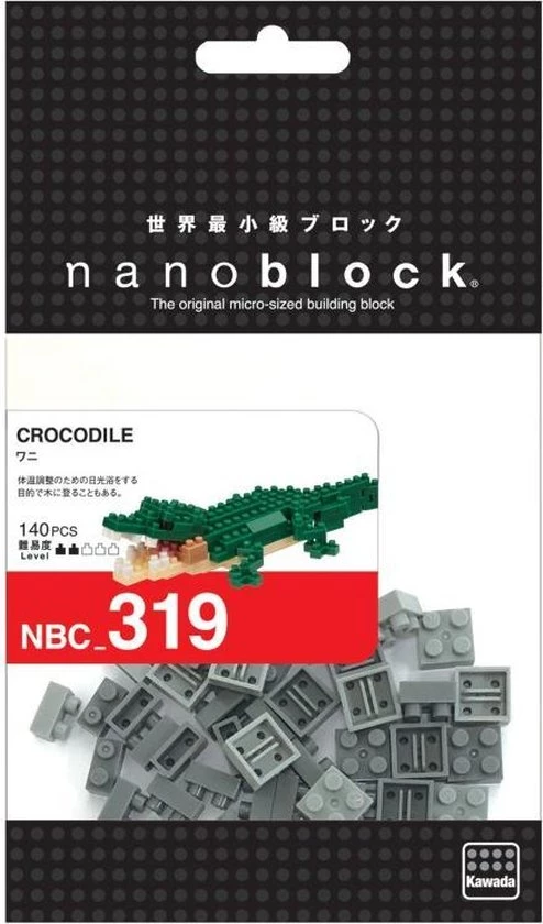 Nanoblock Crocodile II NBC-319 (krokodil) 2 Nanoblock Crocodile II NBC-319 (krokodil) - Afbeelding 2