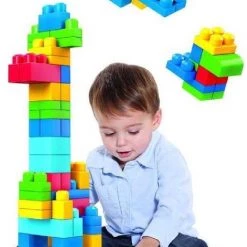 Mega Bloks First Builders 60 Maxi Blokken Met Tas Blauw - Contructiespeelgoed -bouwsets Verkoopwinkel 522x840