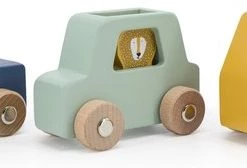 Trixie - Houten Dierenauto Set - Houten Speelgoed - Lion -