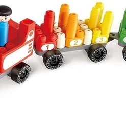 Polym Rainbow Counting Train Bouwblokken 63-delig