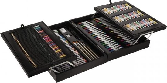 Koopman Schilder- En Tekenset In Houten Koffer - 174-delig 1 Koopman Schilder- En Tekenset In Houten Koffer - 174-delig