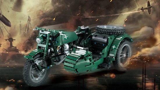 CaDA - Constructie Speelgoed - WWII - Motorfiets 629 Bouwstenen 1 CaDA - Constructie Speelgoed - WWII - Motorfiets 629 Bouwstenen