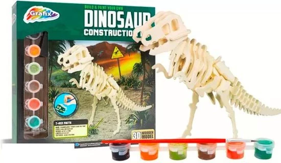 Mjoy Mojy Dinosaurus Houten Constructie Set Hout Met Verf T-Rex 1 Mjoy Mojy Dinosaurus Houten Constructie Set Hout Met Verf T-Rex
