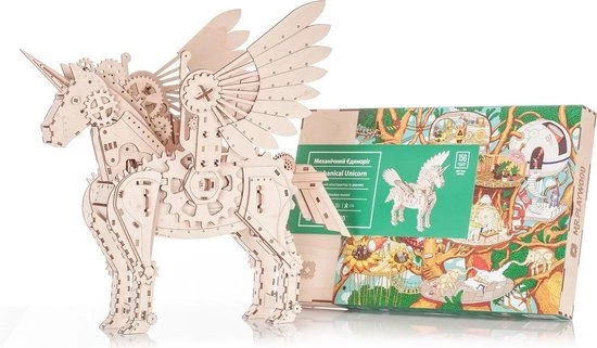 Mr. PlayWood Bouwpakket Eenhoorn Klein Mechanisch- Hout 3 Mr. PlayWood Bouwpakket Eenhoorn Klein Mechanisch- Hout - Afbeelding 3