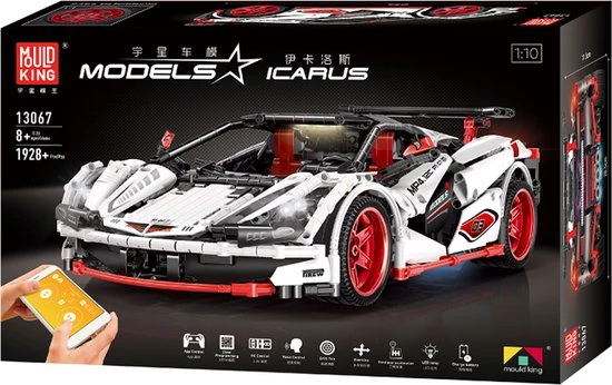 Mould King 13067 Icarus Supercar (RC) - Supercar - Compatible Met De Bekende Merken - Motoren, Accu, Afstandsbediening - Bouwset, Constructieset - 1928 Onderdelen - Mouldking 14 Mould King 13067 Icarus Supercar (RC) - Supercar - Compatible Met De Bekende Merken - Motoren, Accu, Afstandsbediening - Bouwset, Constructieset - 1928 Onderdelen - Mouldking - Afbeelding 14