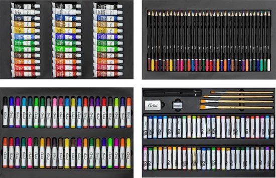 Koopman Schilder- En Tekenset In Houten Koffer - 174-delig 6 Koopman Schilder- En Tekenset In Houten Koffer - 174-delig - Afbeelding 6