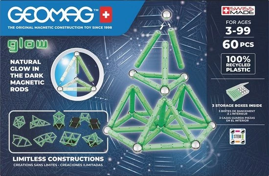 Geomag Glow Set Recycled - 60-delig 3 Geomag Glow Set Recycled - 60-delig - Afbeelding 3