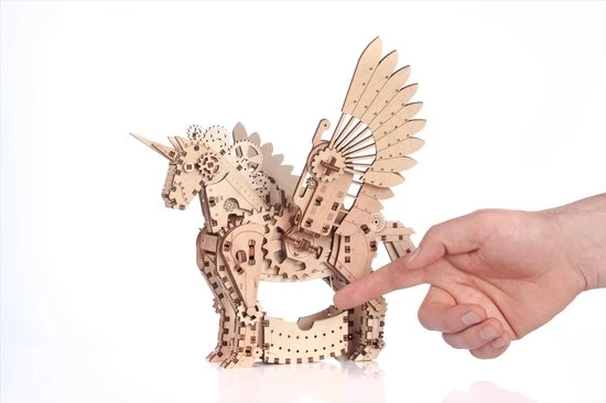 Mr. PlayWood Bouwpakket Eenhoorn Klein Mechanisch- Hout 5 Mr. PlayWood Bouwpakket Eenhoorn Klein Mechanisch- Hout - Afbeelding 5