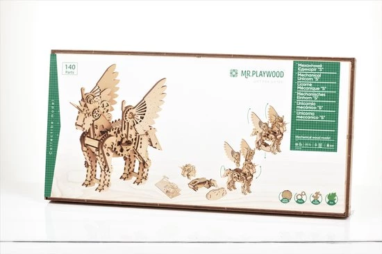 Mr. PlayWood Bouwpakket Eenhoorn Klein Mechanisch- Hout 10 Mr. PlayWood Bouwpakket Eenhoorn Klein Mechanisch- Hout - Afbeelding 10