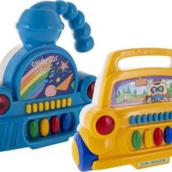 Playtime Play And Learn Trein + Auto - 20 X 20 X 8 Cm - 2 STUKS - Verschillende Geluiden Om Te Ontdekken - Leerrijk Speelgoed