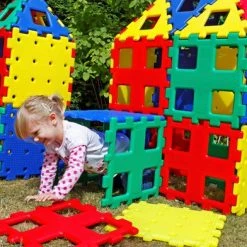 Polydron XL Platen 36 Delen Set 3 - Speelgoed Voor Buiten En Binnen - Grote Bouwwerken Maken - Ideaal Voor Scholen, BSO En Kinderopvang - Dit Speelgoed Bevorderd De Samenwerking En Leert De Kinderen 2D En 3D Te Bouwen.