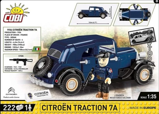 Cobi | 2263 | 1934 Citroen Traction 7A | 1:35 2 Cobi | 2263 | 1934 Citroen Traction 7A | 1:35 - Afbeelding 2