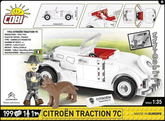 COBI WW2 2264 - Citroën Traction 7C 2 COBI WW2 2264 - Citroën Traction 7C - Afbeelding 2
