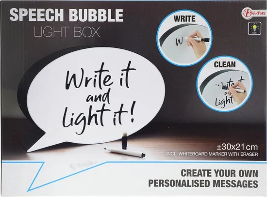 Toi-toys Lightbox Praatwolk Zwart/wit 30x21 Cm 1 Toi-toys Lightbox Praatwolk Zwart/wit 30x21 Cm