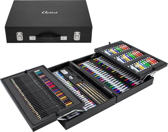 Koopman Schilder- En Tekenset In Houten Koffer - 174-delig 3 Koopman Schilder- En Tekenset In Houten Koffer - 174-delig - Afbeelding 3