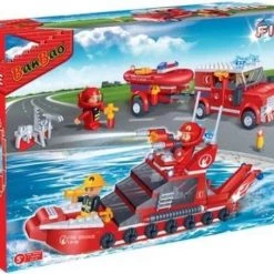 BanBao Brandweerwagen En Boot Set 8312 -bouwsets Verkoopwinkel 550x454 1