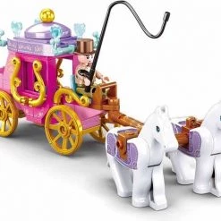 Sluban M38-B0872 Village Serie- Koets Met 2 Paarden - 139 Onderdelen - Compatibel Met Grote Merken - Bouwdoos