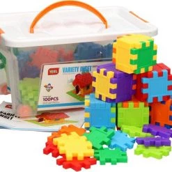 Thim Toys Bouwvormen Vierkant In Opbergbox, 100dlg.