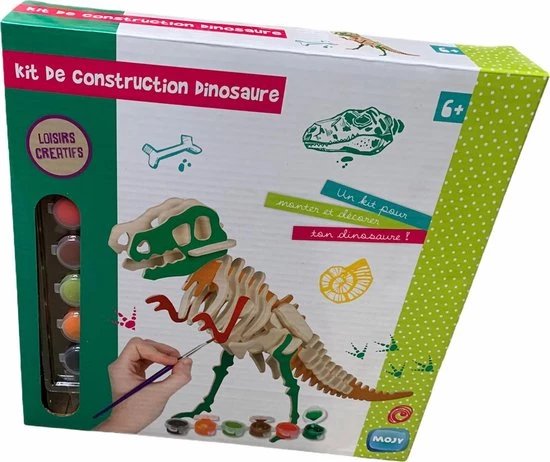 Mjoy Mojy Dinosaurus Houten Constructie Set Hout Met Verf T-Rex 3 Mjoy Mojy Dinosaurus Houten Constructie Set Hout Met Verf T-Rex - Afbeelding 3