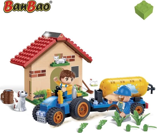 BanBao Eco Boerderij Tractor Met Giertank - 8582 3 BanBao Eco Boerderij Tractor Met Giertank - 8582 - Afbeelding 3