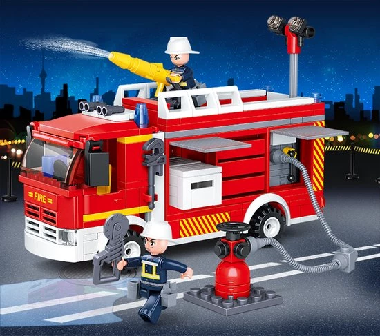 Sluban Bouwstenen Fire Serie Tankautospuit 4 Sluban Bouwstenen Fire Serie Tankautospuit - Afbeelding 4