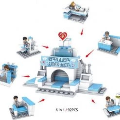 DIY Creboblocks Ziekenhuis 6 In 1 Bouwset 92 ST