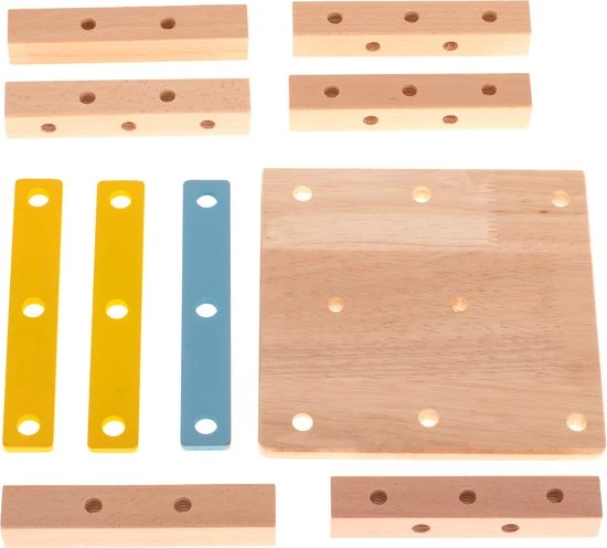 Merkloos Constructiespeelgoed Workshop - Speelgoedgereedschapsset - Houten Bouwset - 49 Stuks 6 Merkloos Constructiespeelgoed Workshop - Speelgoedgereedschapsset - Houten Bouwset - 49 Stuks - Afbeelding 6