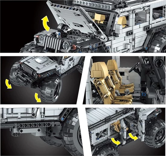 Mould King 15009 Terreinwagen Off-Road Vehicle (RC) - Compatible Met De Bekende Merken - DIY - Bouwset, Constructieset - 1288 Onderdelen - Mouldking 7 Mould King 15009 Terreinwagen Off-Road Vehicle (RC) - Compatible Met De Bekende Merken - DIY - Bouwset, Constructieset - 1288 Onderdelen - Mouldking - Afbeelding 7