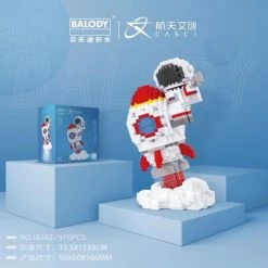 Balody Bouwset Raket-astronaut - Miniblocks - Bouwset / 3D Puzzel - 970 Bouwsteentjes