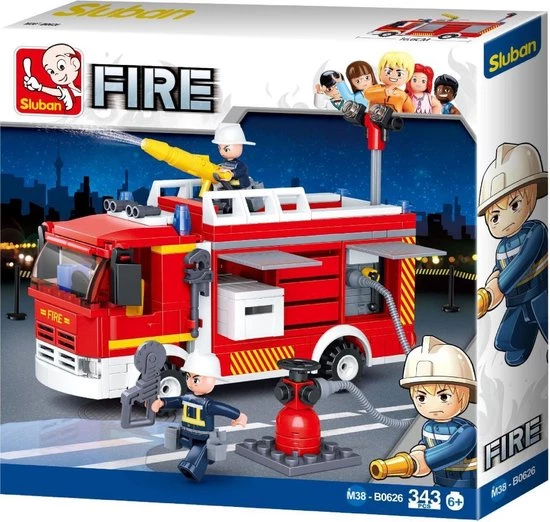Sluban Bouwstenen Fire Serie Tankautospuit 5 Sluban Bouwstenen Fire Serie Tankautospuit - Afbeelding 5