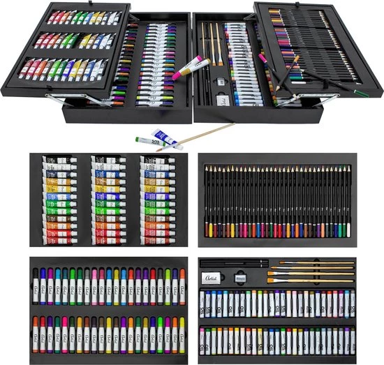 Koopman Schilder- En Tekenset In Houten Koffer - 174-delig 2 Koopman Schilder- En Tekenset In Houten Koffer - 174-delig - Afbeelding 2