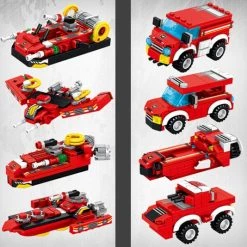 Panlos Brick Panlos Brandweer Robot & Truck (19 In 1) - Bouwset - Compatibel Met Grote Merken - Robot - Truck - Brandweer - Brandweerwagen