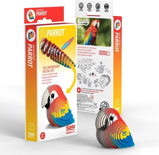 Eugy Modelbouwset Parrot Junior 4,8 X 5,6 Cm Karton 7-delig 2 Eugy Modelbouwset Parrot Junior 4,8 X 5,6 Cm Karton 7-delig - Afbeelding 2