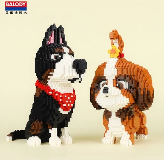 Balody Hond Met Strik - Miniblocks - Bouwset / 3D Puzzel - 1821 Bouwsteentjes 3 Balody Hond Met Strik - Miniblocks - Bouwset / 3D Puzzel - 1821 Bouwsteentjes - Afbeelding 3