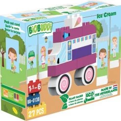 BiOBUDDi Plantaardig Bouwspeelgoed IJscokar - 27-delig