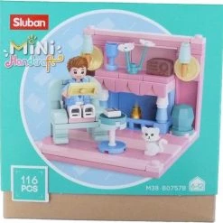 Sluban Woonkamer Junior 14,6 Cm Roze/blauw 111-delig