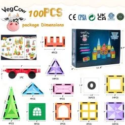 VegCow - Magnetisch Speelgoed - Magnetische Bouwstenen - Tegels - 100 Stuks - Montessori - Magnetic Tiles 12 VegCow - Magnetisch Speelgoed - Magnetische Bouwstenen - Tegels - 100 Stuks - Montessori - Magnetic Tiles -bouwsets Verkoopwinkel 550x544