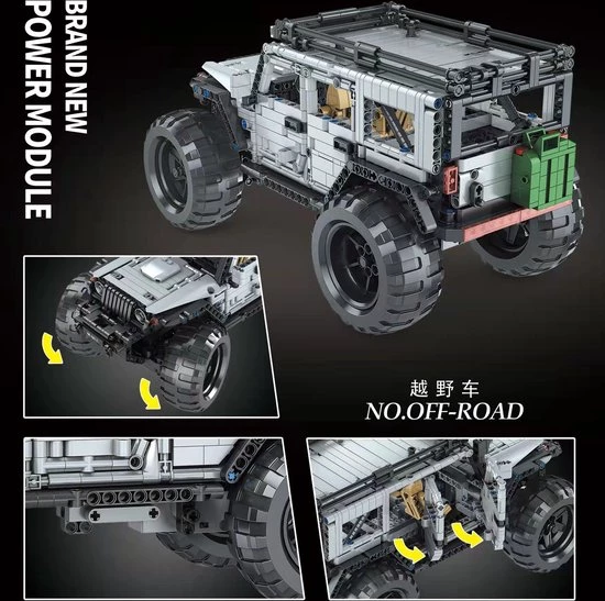 Mould King 15009 Terreinwagen Off-Road Vehicle (RC) - Compatible Met De Bekende Merken - DIY - Bouwset, Constructieset - 1288 Onderdelen - Mouldking 3 Mould King 15009 Terreinwagen Off-Road Vehicle (RC) - Compatible Met De Bekende Merken - DIY - Bouwset, Constructieset - 1288 Onderdelen - Mouldking - Afbeelding 3