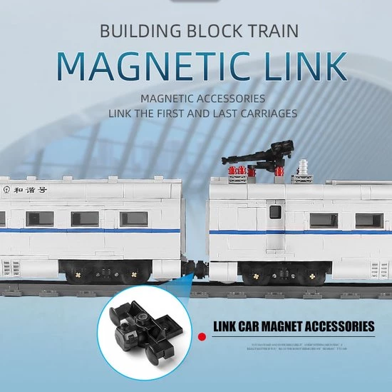DW4Trading Crh2 High Speed Trein - Draadloos Bestuurbaar - 1808 Stukjes - Compatibel Met Grote Merken 7 DW4Trading Crh2 High Speed Trein - Draadloos Bestuurbaar - 1808 Stukjes - Compatibel Met Grote Merken - Afbeelding 7