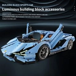 Mould King 13056 Supercar (blauw) - Compatible Met De Bekende Merken - Motoren, Accu, Afstandsbediening - Bouwset, Constructieset - 3819 Onderdelen - Mouldking -bouwsets Verkoopwinkel 550x550 11