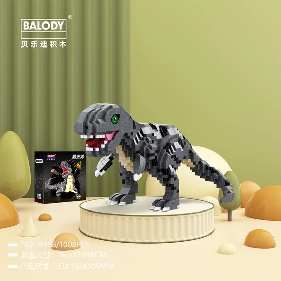 Balody Tyrannosaurus Rex - Dinosaurus - Nanoblocks / Miniblocks - Bouwset / 3D Puzzel - 1008 Bouwsteentjes 2 Balody Tyrannosaurus Rex - Dinosaurus - Nanoblocks / Miniblocks - Bouwset / 3D Puzzel - 1008 Bouwsteentjes - Afbeelding 2