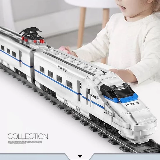 DW4Trading Crh2 High Speed Trein - Draadloos Bestuurbaar - 1808 Stukjes - Compatibel Met Grote Merken 2 DW4Trading Crh2 High Speed Trein - Draadloos Bestuurbaar - 1808 Stukjes - Compatibel Met Grote Merken - Afbeelding 2