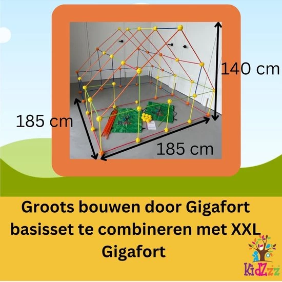 KidZzz® XXL Gigafort Hut Bouwen Speelgoed - Uitbreidingsset - Constructiespeelgoed - Extra Lange Stokken - Bouwset - Speeltent -45 Stuks 5 KidZzz® XXL Gigafort Hut Bouwen Speelgoed - Uitbreidingsset - Constructiespeelgoed - Extra Lange Stokken - Bouwset - Speeltent -45 Stuks - Afbeelding 5