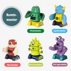Smart Builders Ruimte Monster Speelgoed 5-in-1 Set - Magnetische Bouwset - 1.5-5 Jaar Jongens Meisjes