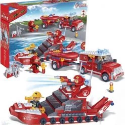 BanBao Brandweerwagen En Boot Set 8312 -bouwsets Verkoopwinkel 550x571 5