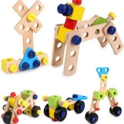 ZaciaToys Houten Bouwset Zelf Assembleren - Constructiespeelgoed - Montessori - Educatief Speelgoed