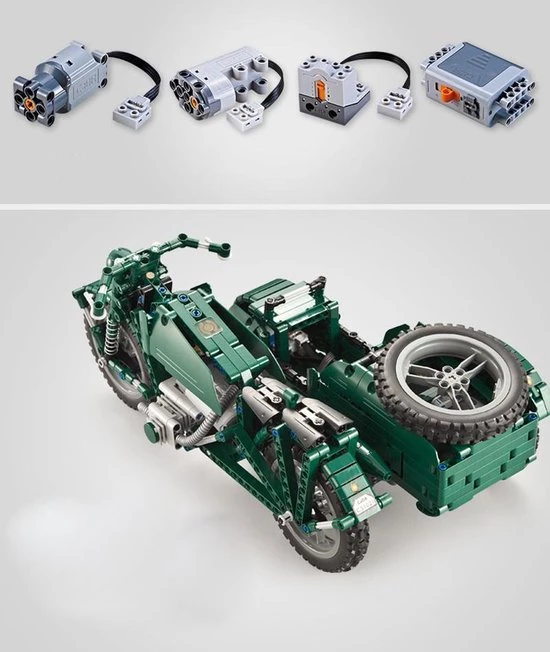 CaDA - Constructie Speelgoed - WWII - Motorfiets 629 Bouwstenen 4 CaDA - Constructie Speelgoed - WWII - Motorfiets 629 Bouwstenen - Afbeelding 4