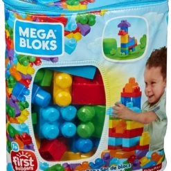 Mega Bloks First Builders 60 Maxi Blokken Met Tas Blauw - Contructiespeelgoed -bouwsets Verkoopwinkel 550x691