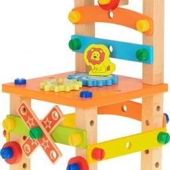 Merkloos Constructiespeelgoed Workshop - Speelgoedgereedschapsset - Houten Bouwset - 49 Stuks